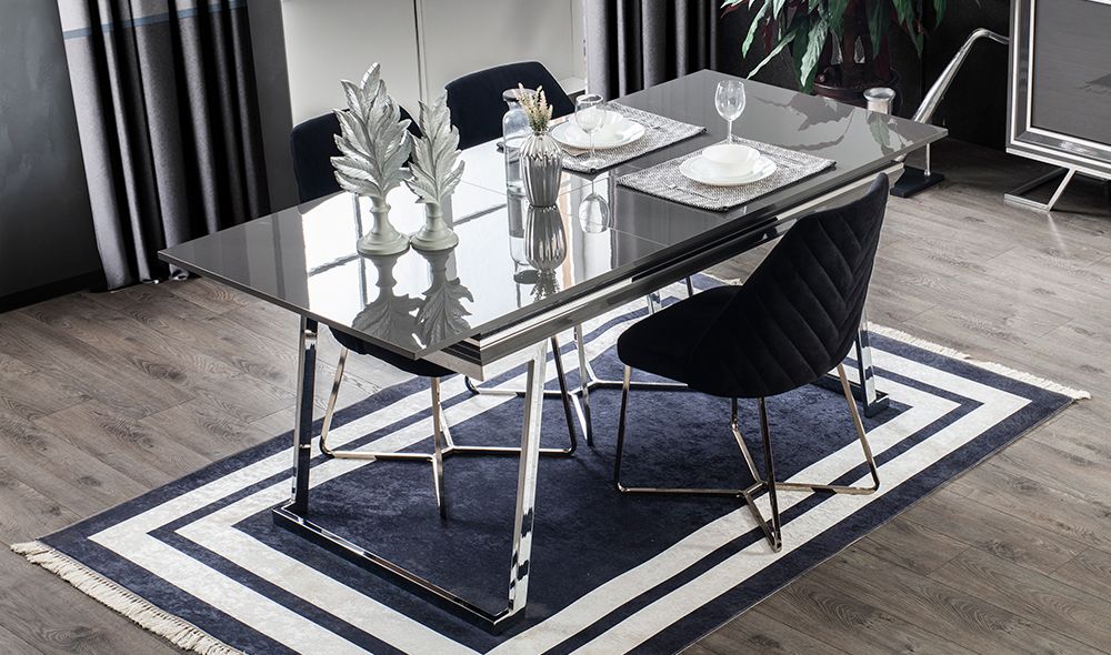 Asos Luxury Gri Yemek Masası Takımı - Yemek Masası Takımı | Yapı Mobilya - Görsel 2