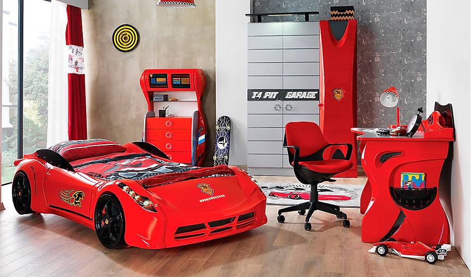 Titi Garage Genç Odası - Kırmızı - Genç Odaları | Yapı Mobilya - Görsel 1
