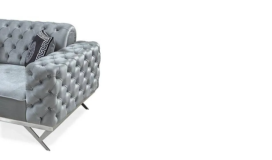 Versace Silver Salon Takımı - Metal Koltuk Takımı | Yapı Mobilya - Görsel 5