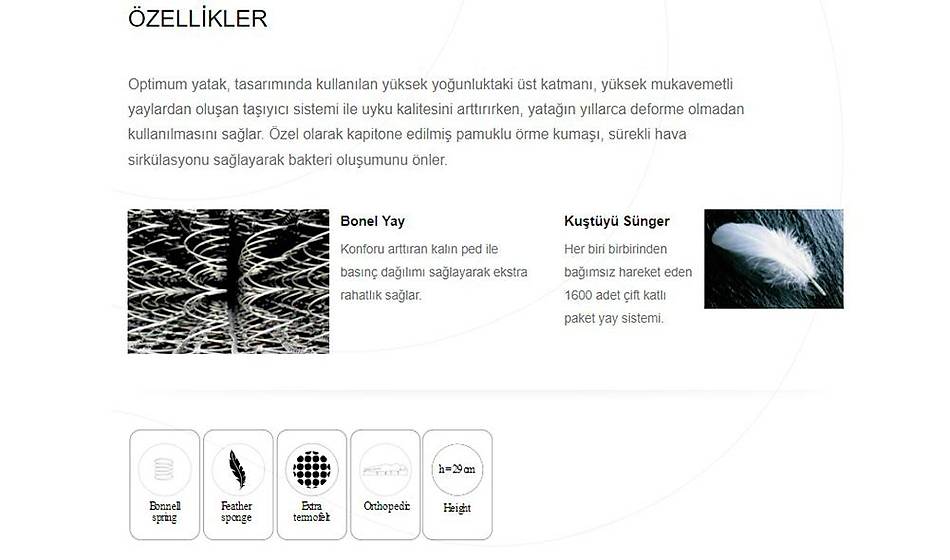 Optimum Yatak Seti Baza + Başlık + Yatak - Yatak Setleri | Yapı Mobilya - Görsel 6