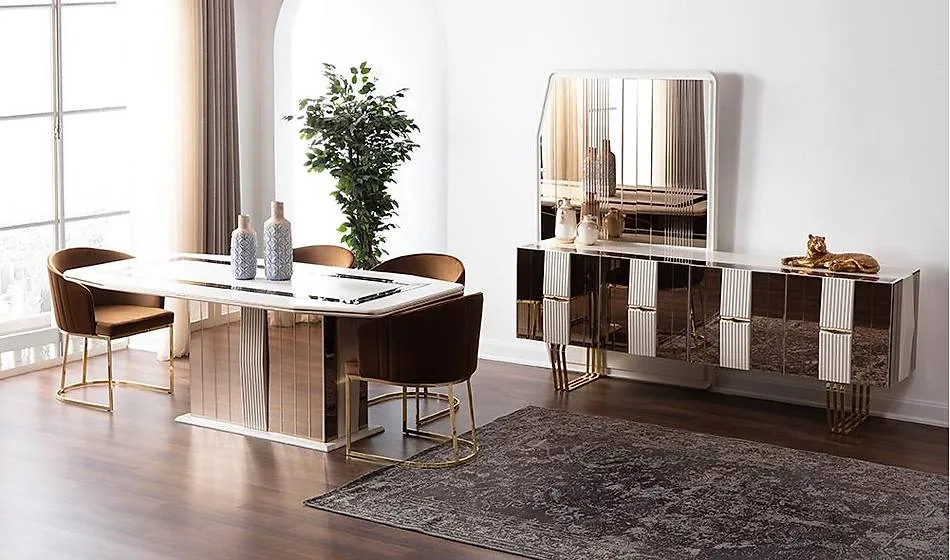 Soho Ekru - Gold Yemek Odası - 2026 Yemek Odası | Yapı Mobilya - Görsel 2