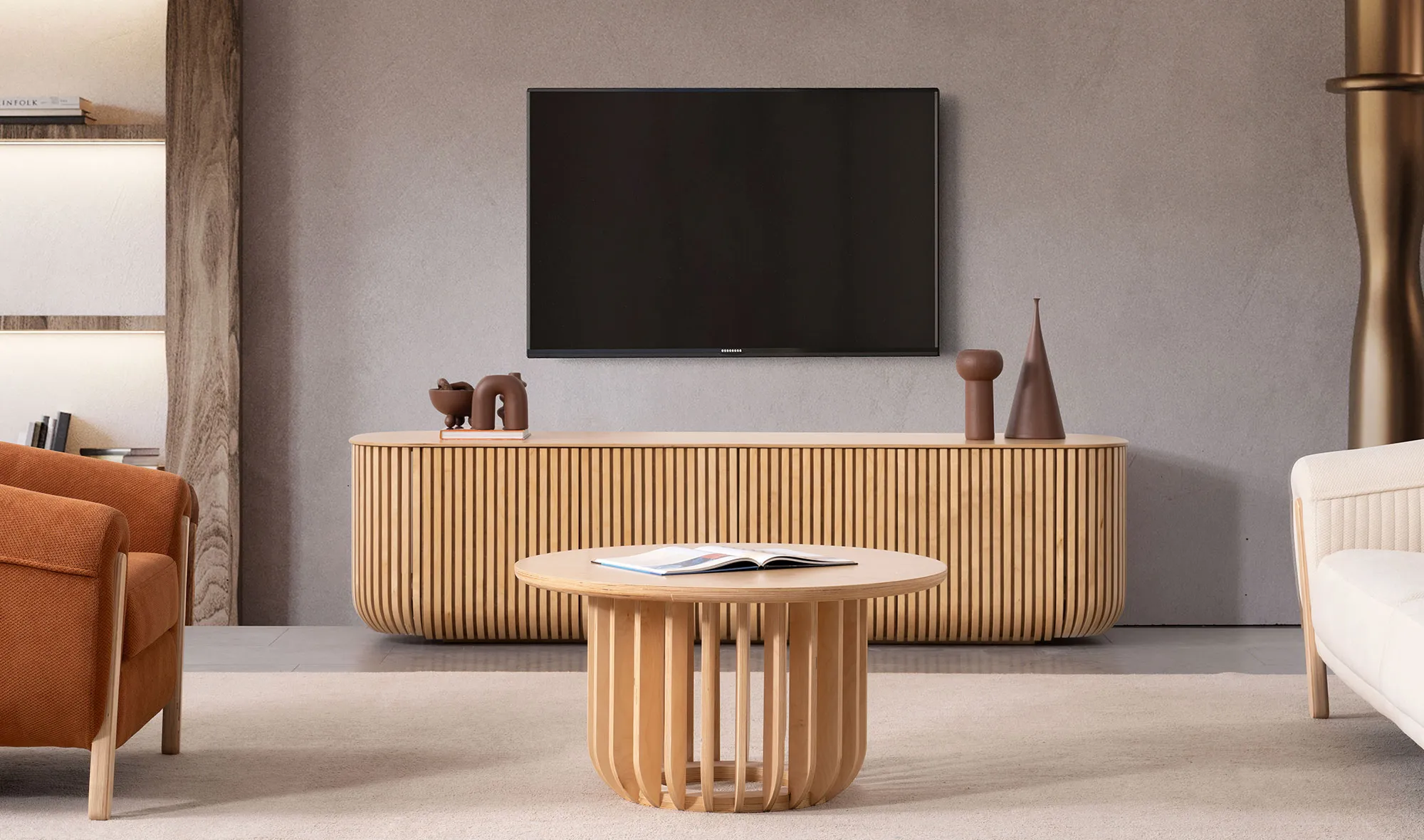 Fold Tv Sehpası - Meşe - Bohem TV Ünitesi | Yapı Mobilya - Görsel 1