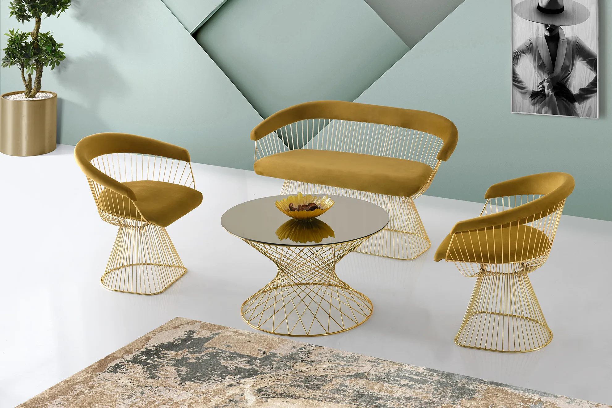 Platner Gold Çay Seti