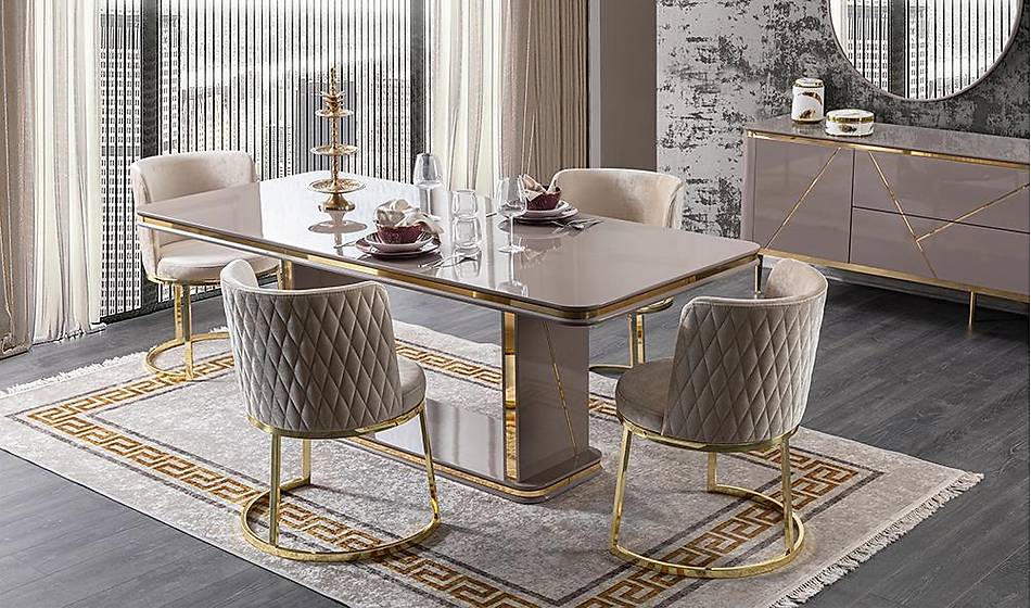 Gucci Luxury Yemek Masası Takımı - Yemek Masası Takımı | Yapı Mobilya - Görsel 1