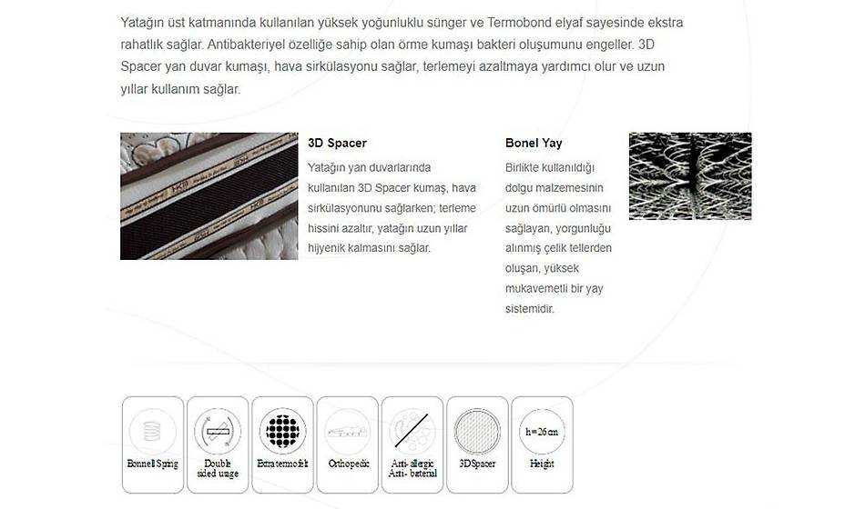 Gümüş Plato Yatak Seti Baza + Başlık + Yatak - Yatak Setleri | Yapı Mobilya - Görsel 6