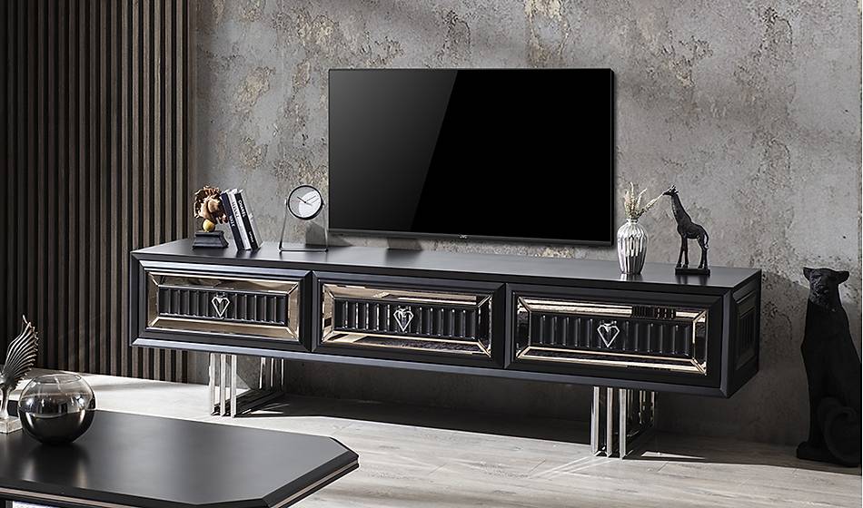 Roma Black Tv Ünitesi - Modern TV Ünitesi | Yapı Mobilya - Görsel 2