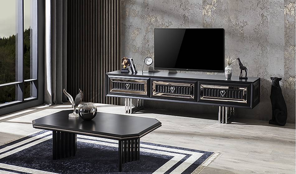 Roma Black Tv Ünitesi - Modern TV Ünitesi | Yapı Mobilya - Görsel 3